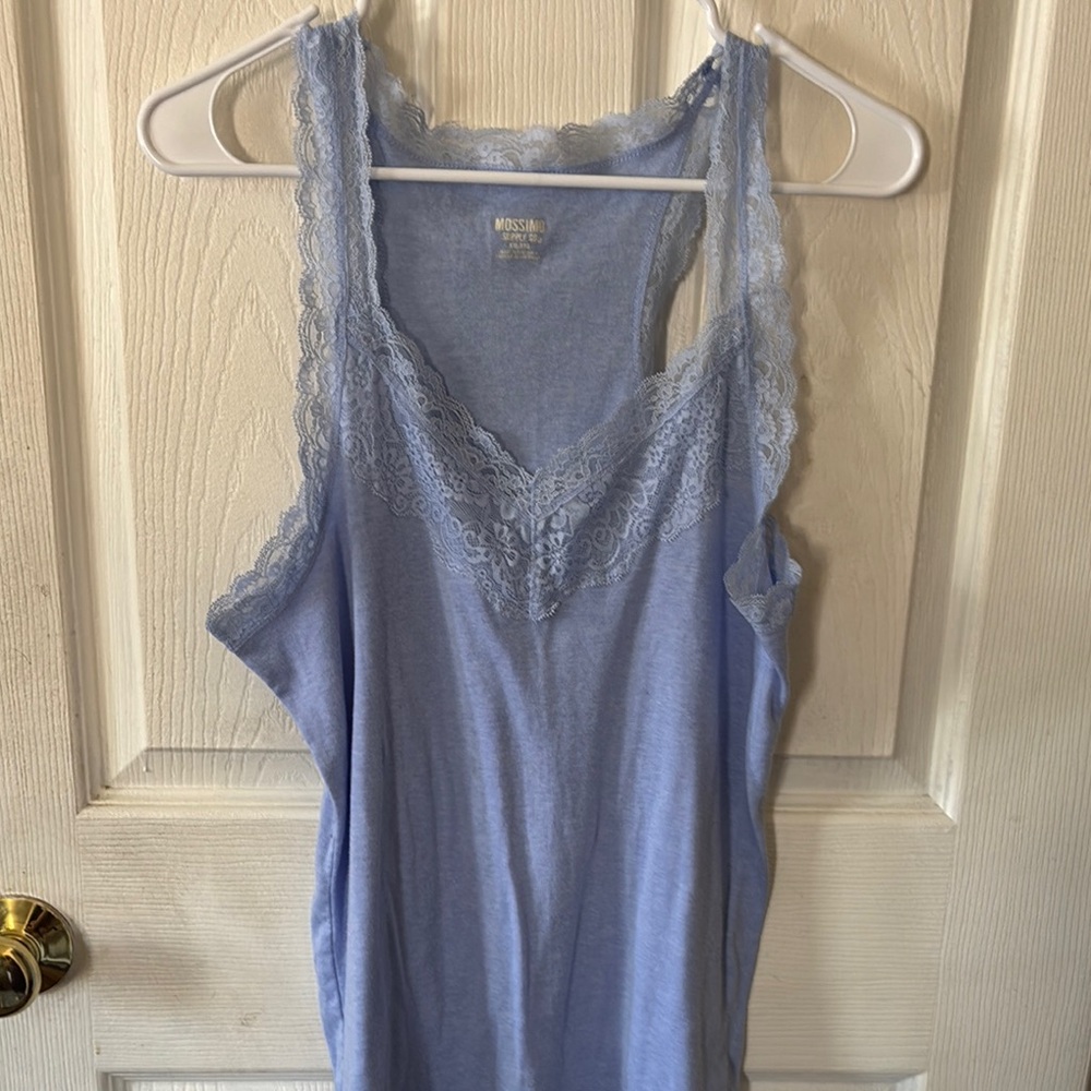 Mossimo Supply Co. Pink and Blue Lace Detail Tank